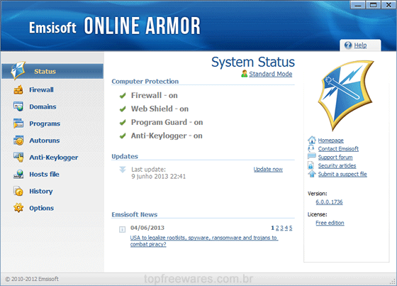Firewall gratuito para Windows - Online Armor Free Firewall