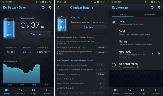 Aplicativo para economizar bateria no Android - Du Battery Saver