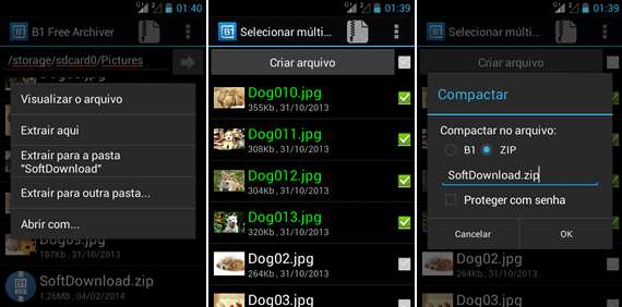 Compactador de arquivos para Android - B1 Free Archiver