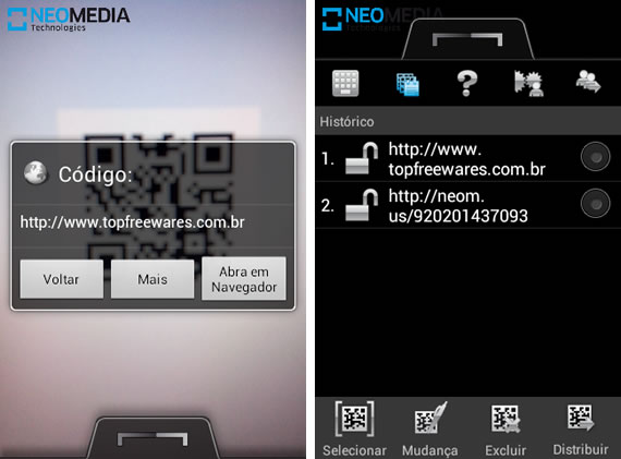 Leitor de códigos QR para Android - NeoReader