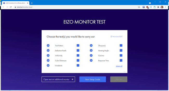 eizo monitor test